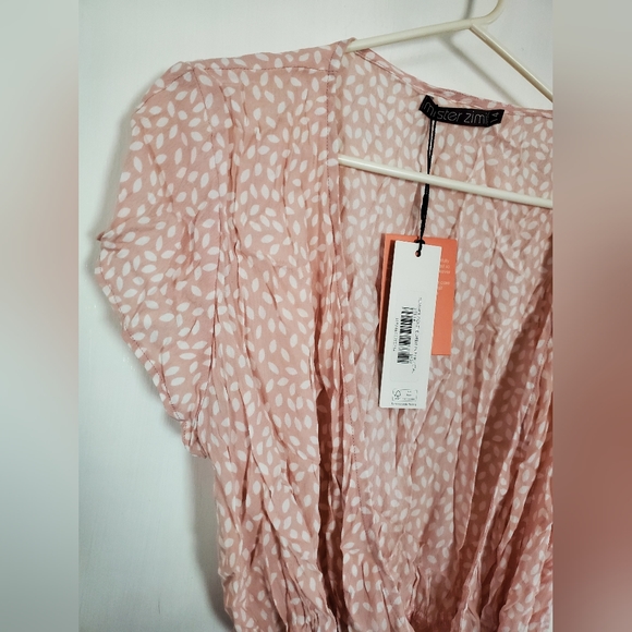 summer wrap dress with ruffle trim - Picture 2 of 4